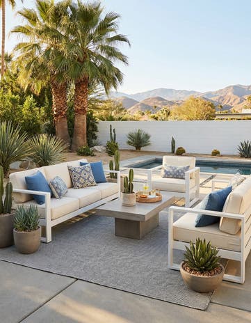 7' 10 x 7' 10 Easy-Clean Jill Zarin Palm Springs Indoor / Outdoor Square Rug