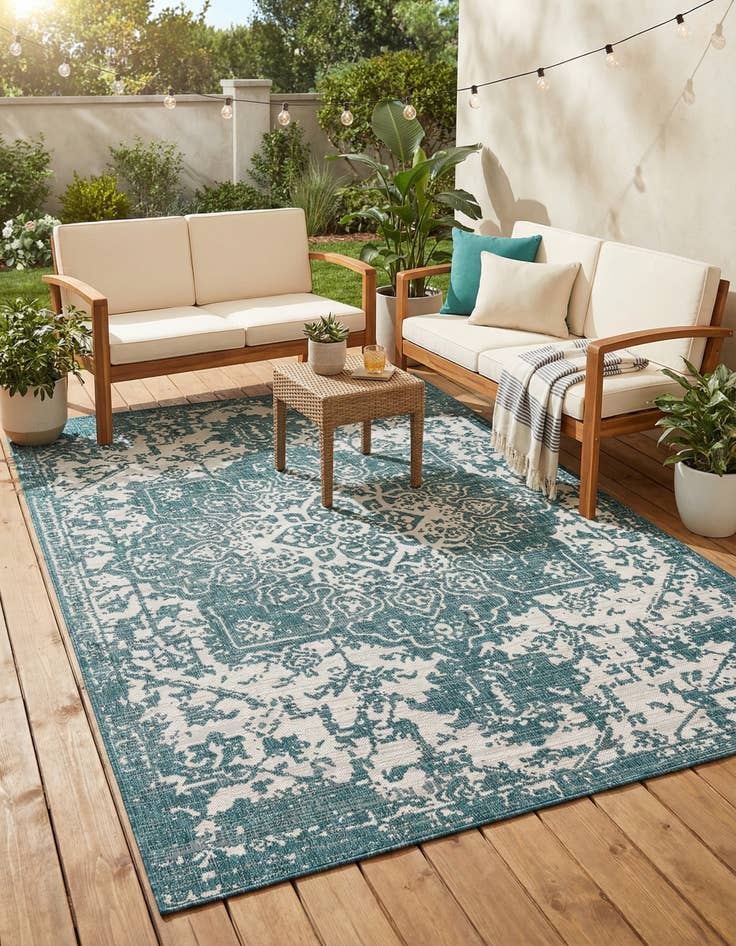 Detail image of 6' x 9' Easy-Clean Jill Zarin Dubai Indoor / Outdoor Rug