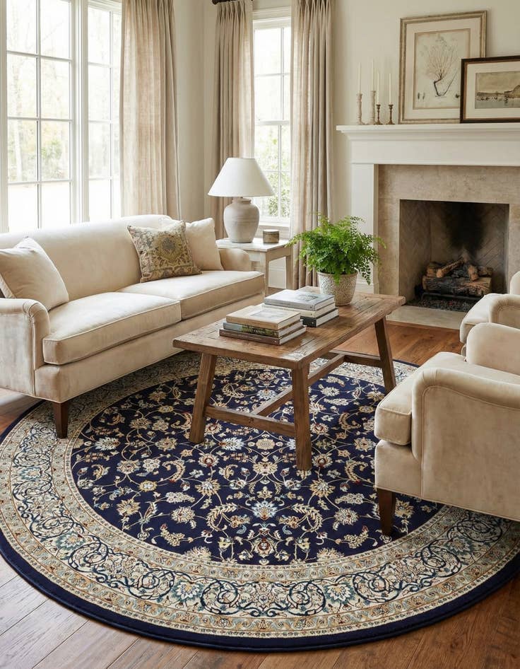 Detail image of 10' x 10' Nain Design Round Rug