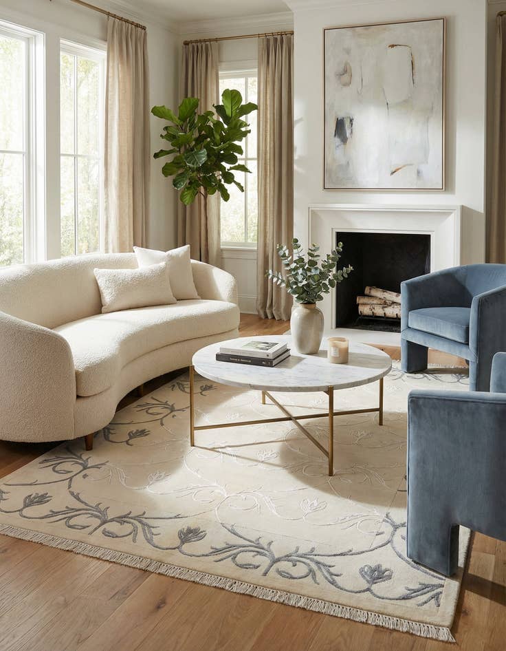 Detail image of 4' 11 x 6' 9  Hand Knotted Darya Wool Rug