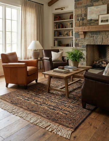 4' x 6' 2 Hand Knotted Afghan Akhche Wool Rug