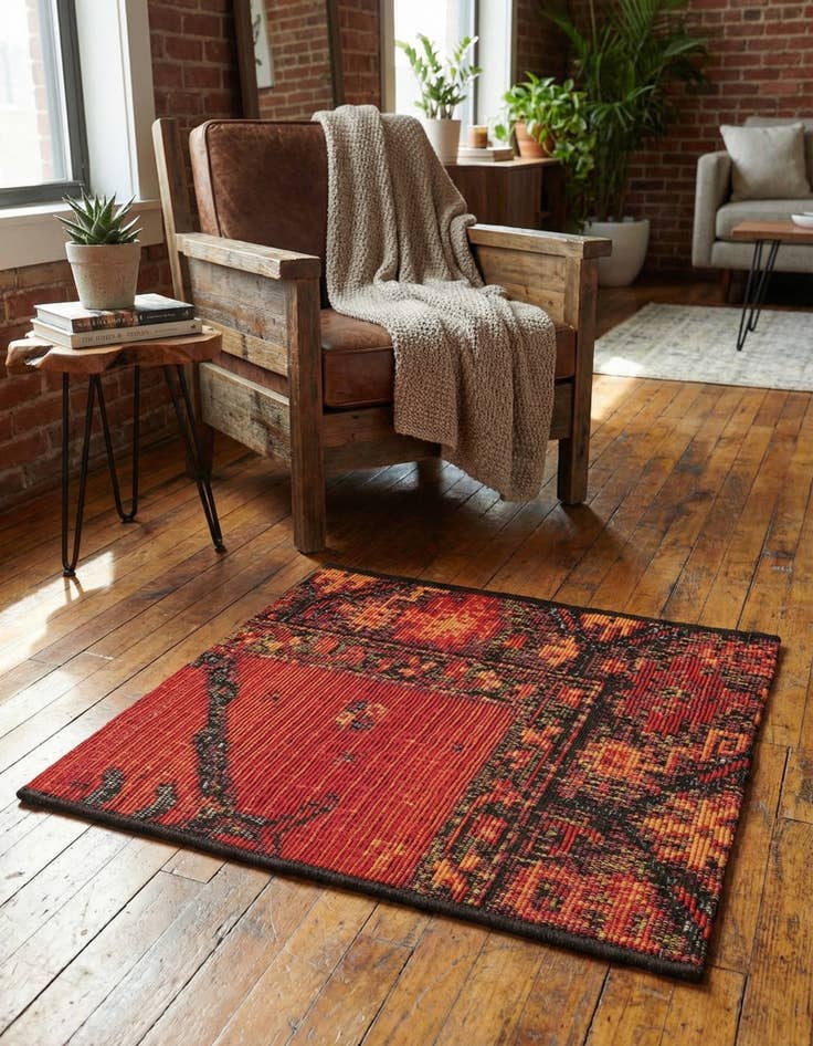 Detail image of  1' 4 x 1' 4  Washable Tribal Indoor / Outdoor Sample Rug