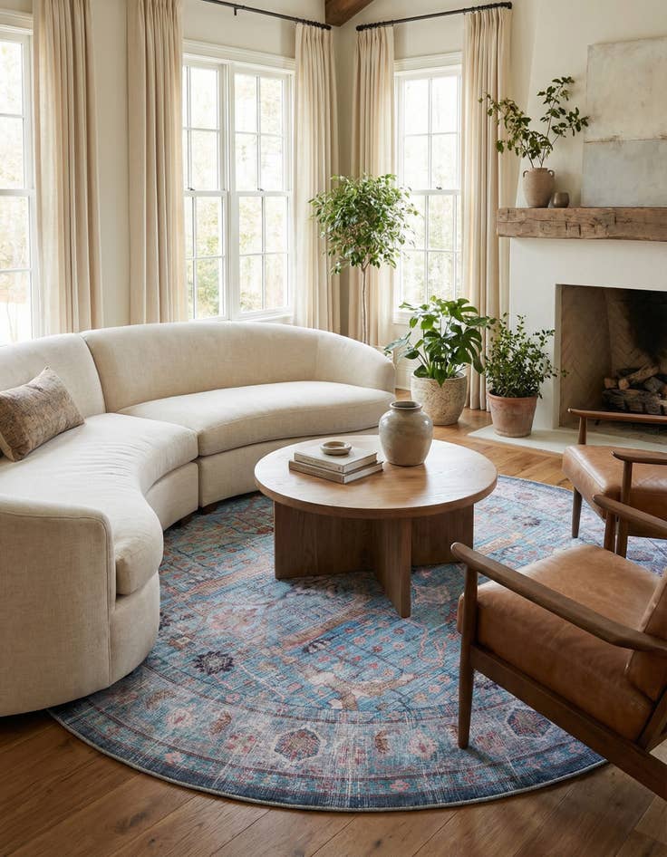 Detail image of 10' 6 x 10' 6  Washable Maahru Round Rug