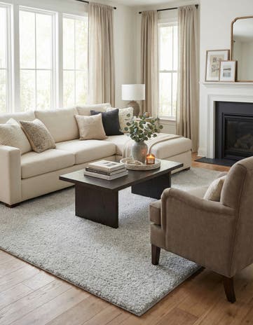 Sea Salt White Jill Zarin Shaggy Chic Rug