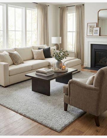 Sea Salt White Jill Zarin Shaggy Chic Rug