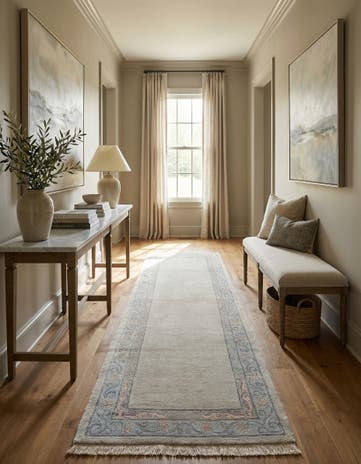 3' 2 x 11' 4 Hand Knotted Tibet Wool Runner Rug