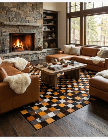 5' 2 x 8' Cowhide - Patchwork Rug