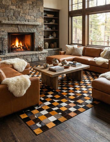 5' 2 x 8' Cowhide - Patchwork Rug