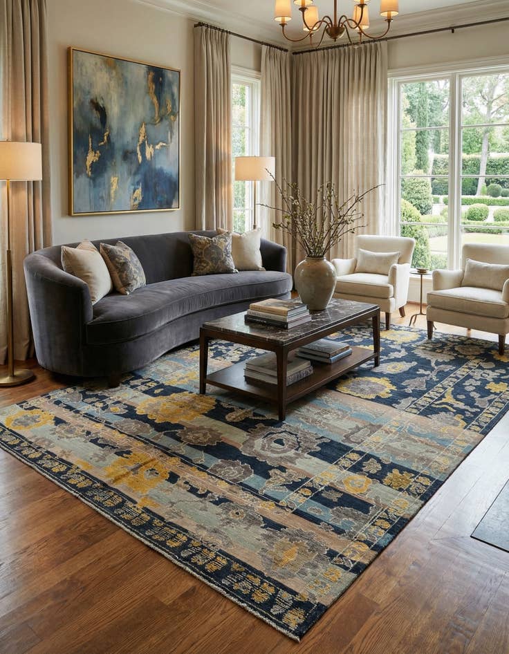 Detail image of 10' x 13' 10  Hand Knotted Oushak Wool Rug