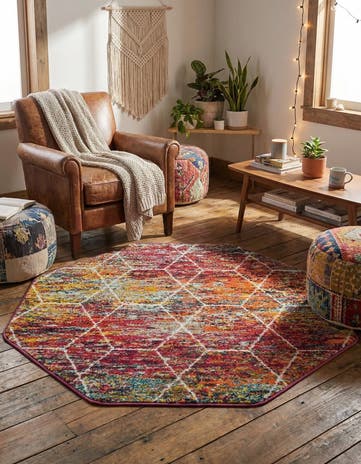 Lattice Frieze Octagon Rug