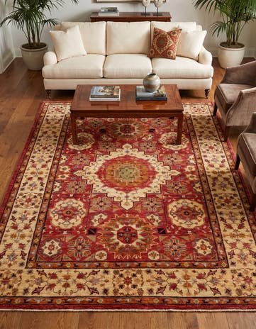 4' 11 x 6' 8 Hand Knotted Mamluk Ziegler Rug