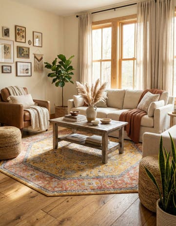 Yellow Lola Octagon Rug
