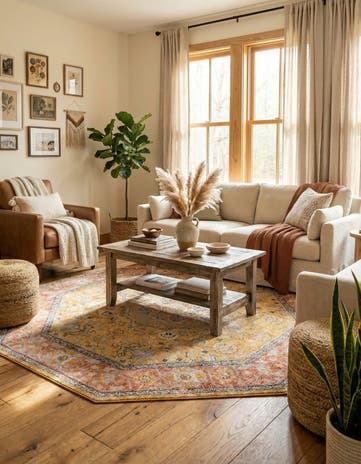 Yellow Lola Octagon Rug