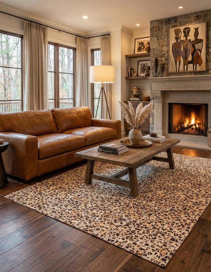 Detail image of 5' 3 x 7' 6 Cowhide Rug