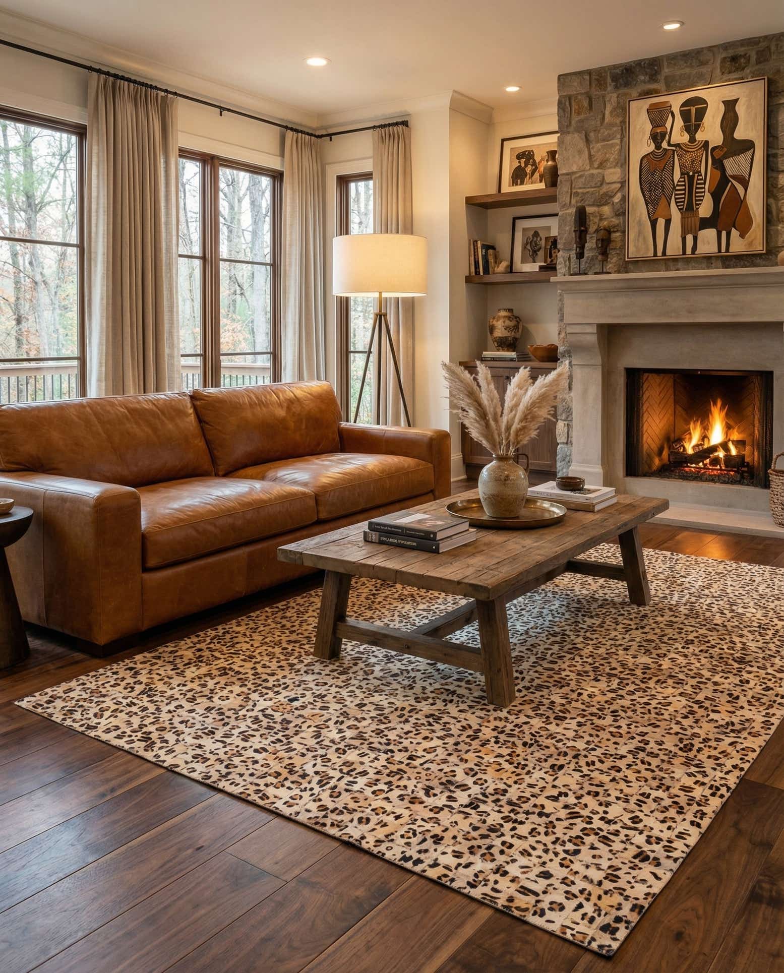 5' 3 x 7' 6 Cowhide Rug