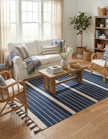 6' 1 x 9' Hand Woven Chindi Cotton Rug