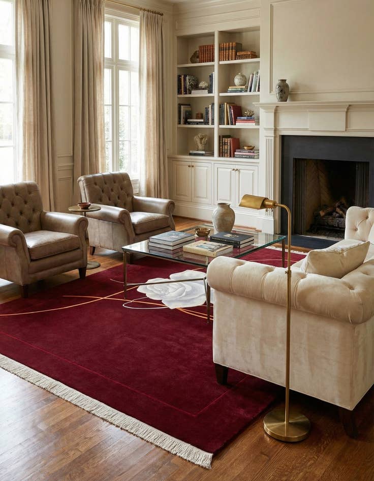 Detail image of 6' 8 x 9' 11  Hand Knotted Darya Wool Rug