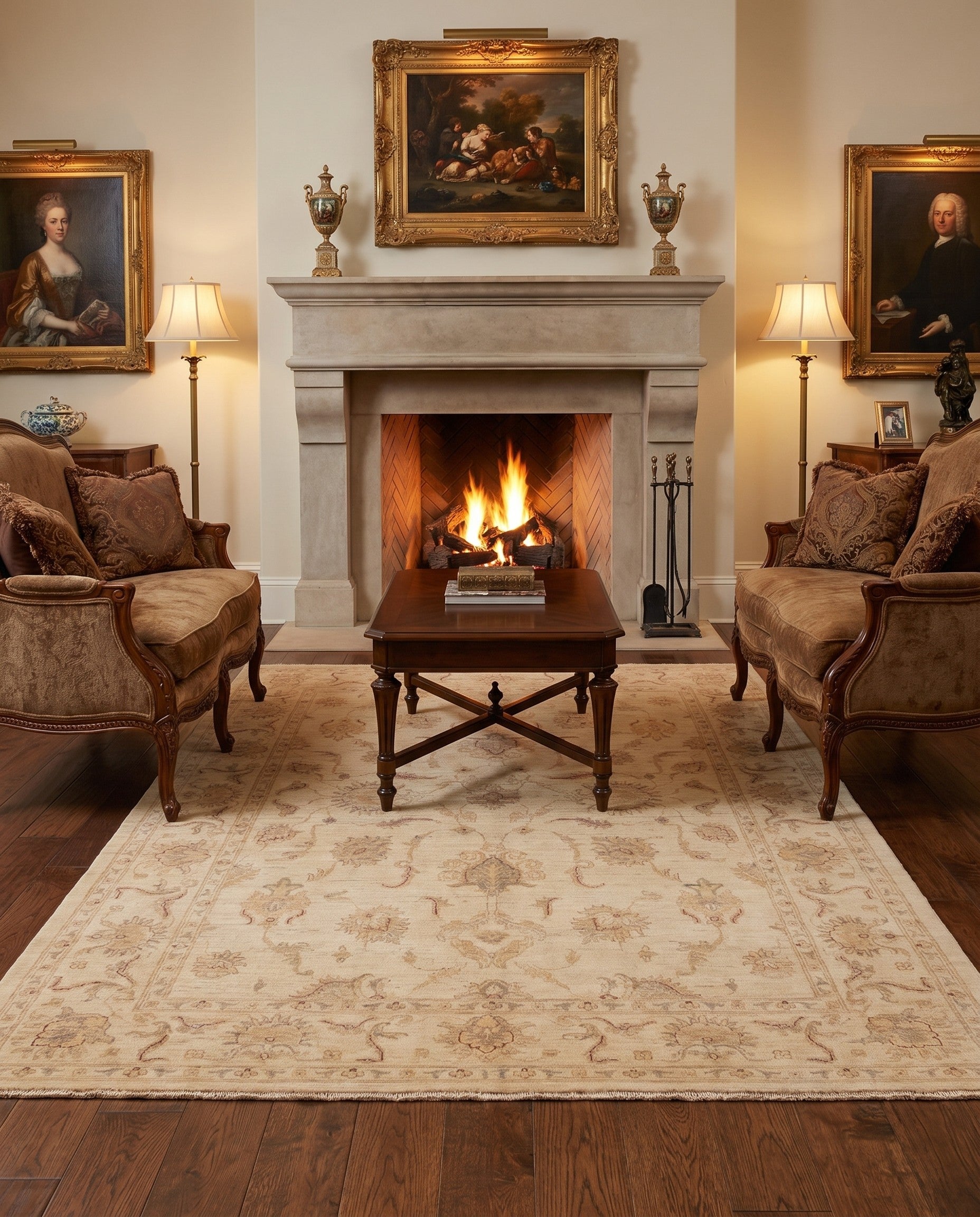5' x 6' 5 Hand Knotted Peshawar Ziegler Rug