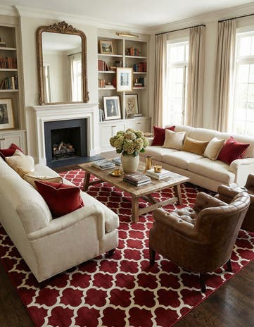 Dark Terracotta Trellis Rug