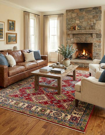 6' 8 x 10' Hand Knotted Kazak Rug