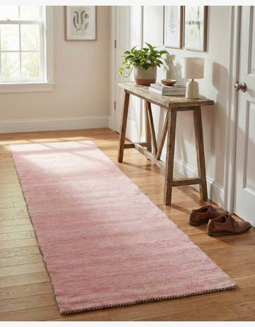 2' 7 x 9' 10 Hand Knotted Solid Gabbeh Wool Runner Rug