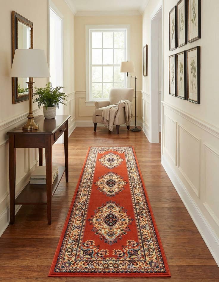 Detail image of 2' 7 x 10' Mashad Design Runner Rug