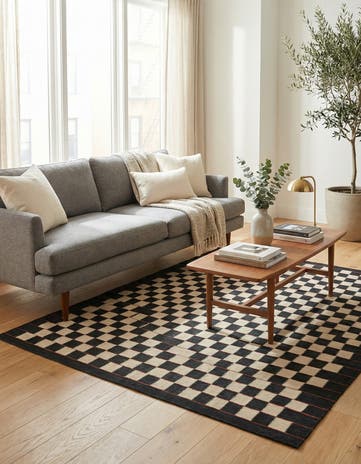 5' 1 x 6' 5 Hand Woven Kilim Modern Wool Rug