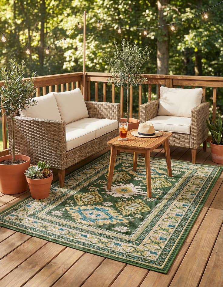 Detail image of  5' 3 x 8'  Washable Baja Indoor / Outdoor Rug