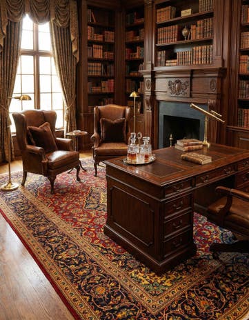 6' 7 x 9' 9 Kashan Wool Rug