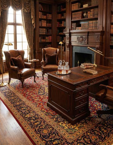 6' 7 x 9' 9 Kashan Wool Rug