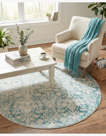 4' x 4' Modern Classical Round Rug