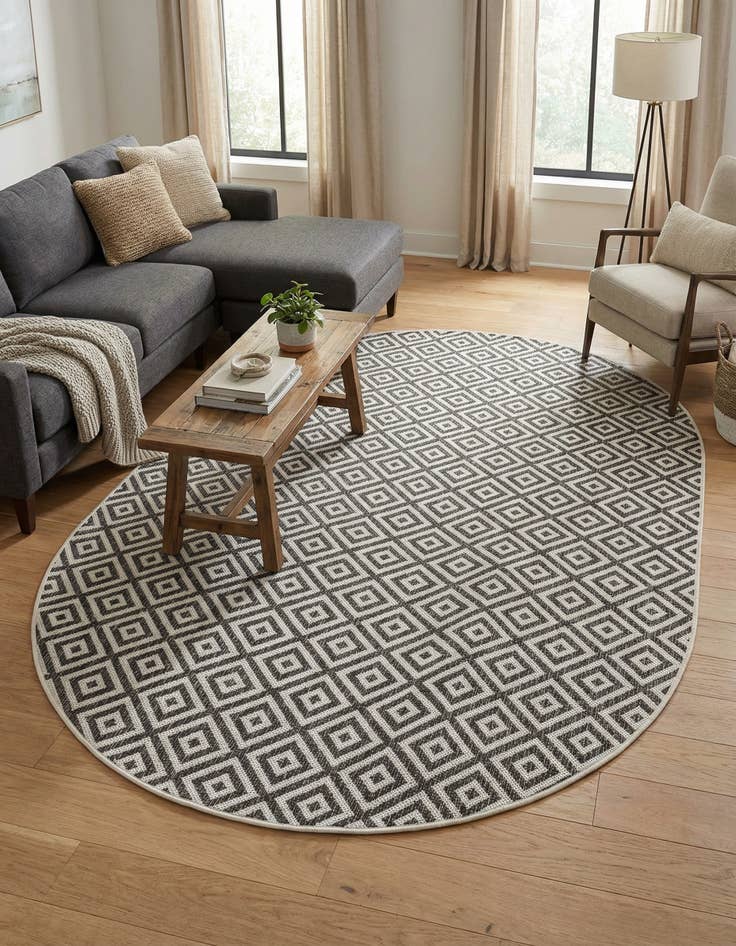 Detail image of 5' 3 x 8'  Washable Jill Zarin Costa Rica Indoor / Outdoor Oval Rug