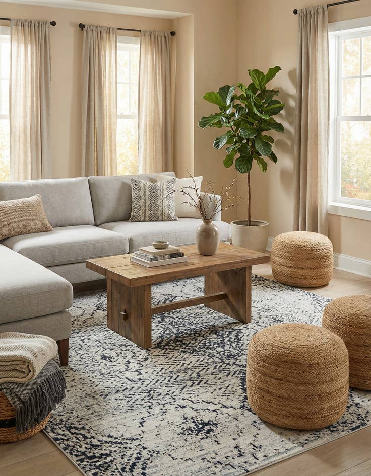 Detail image of 7' 10 x 7' 10 Kamala Washable Square Rug