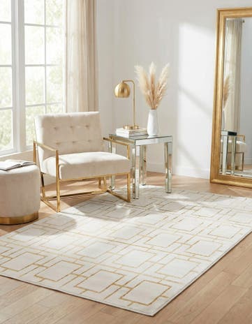White Gold Marilyn Monroe&trade; Glam Deco Rug