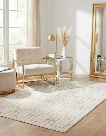 White Gold Marilyn Monroe™ Glam Deco Rug