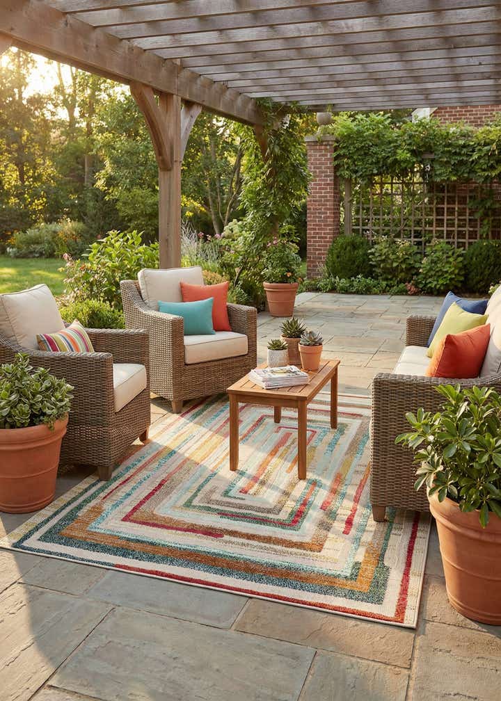5' 3 x 8' Easy-Clean Casablanca Indoor / Outdoor Rug