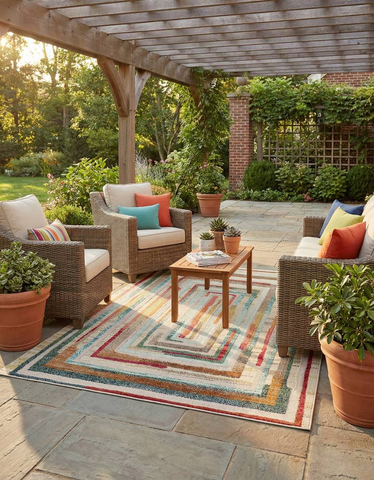 Detail image of 5' 3 x 8'  Washable Casablanca Indoor / Outdoor Rug