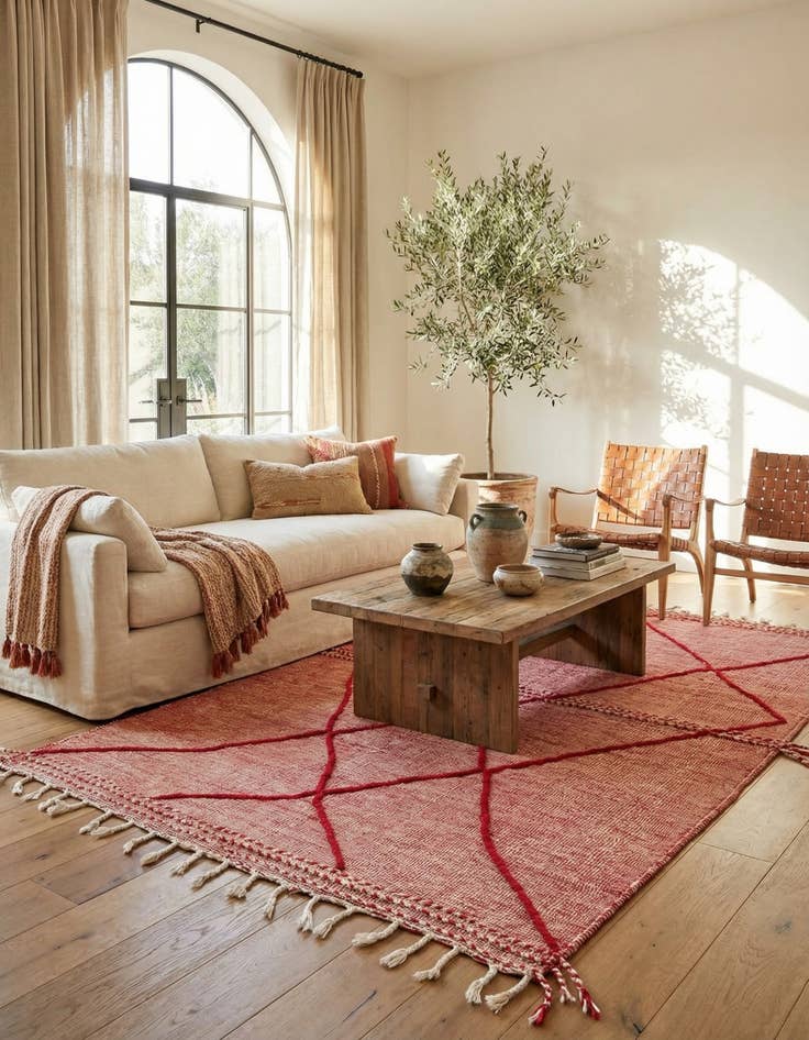 Detail image of 6' 6 x 10' 6  Hand Knotted Moroccan Wool Rug