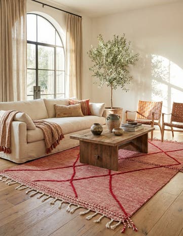 6' 6 x 10' 6 Hand Knotted Moroccan Wool Rug