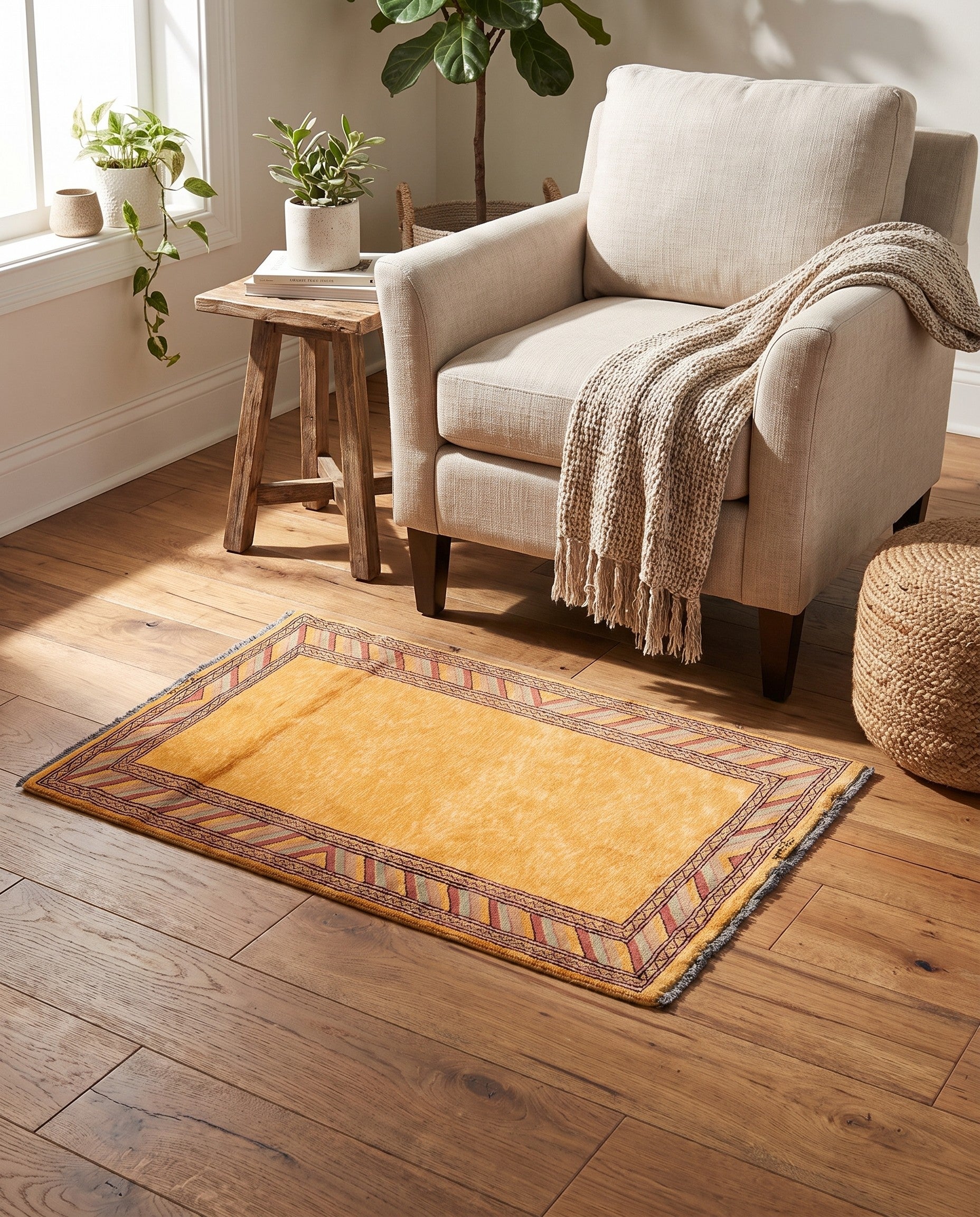 3' 3 x 4' 10 Hand Knotted Ziegler Oriental Wool Rug