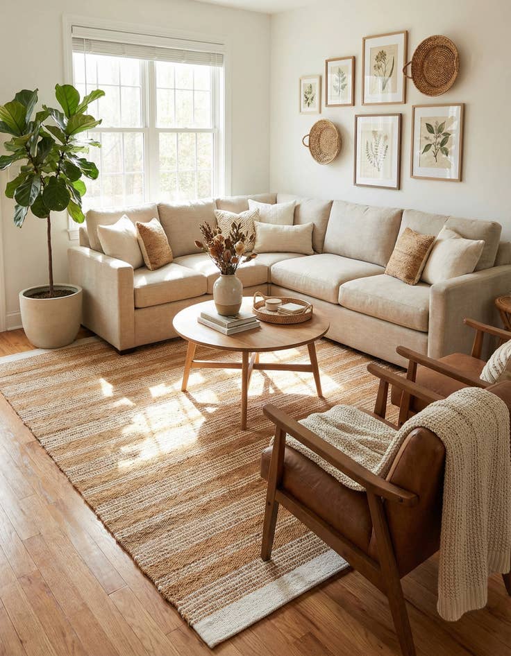 Detail image of 10' x 10'  Hand Woven Lariat Square Rug