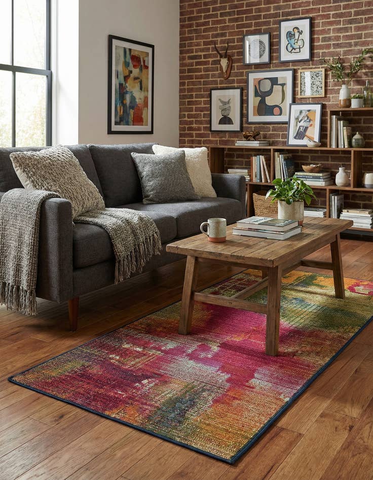 Detail image of 2' x 4'  Washable Modern Indoor / Outdoor Runner Rug