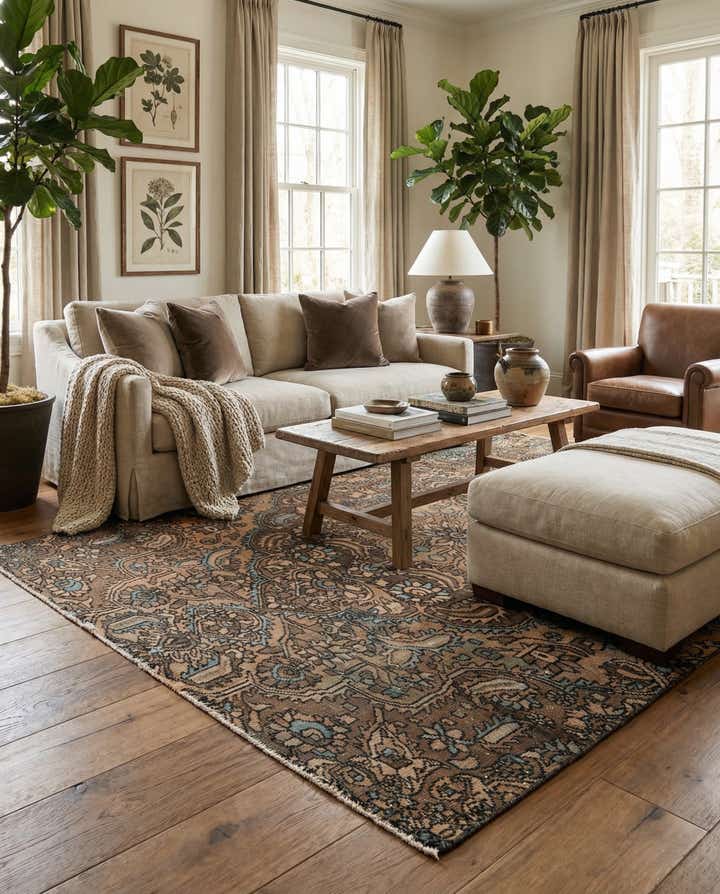 5' 8 x 8' 9 Hand Knotted Ultra Vintage Persian Wool Rug