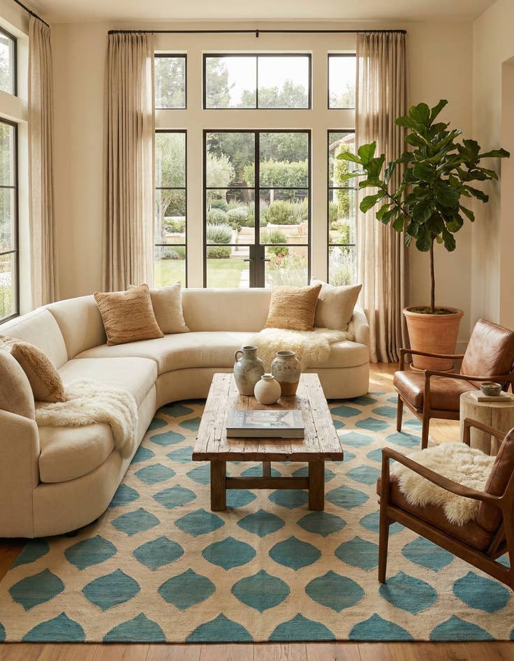 Detail image of  6' 7 x 9' 9  Hand Woven Kilim Modern Wool Rug