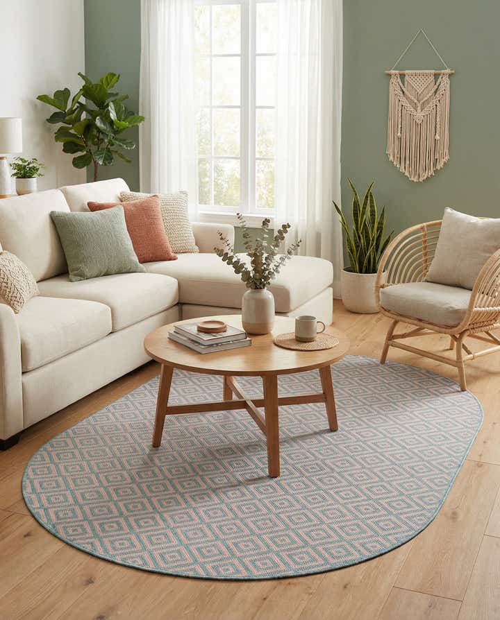 5' 3 x 8' Easy-Clean Jill Zarin Costa Rica Indoor / Outdoor Oval Rug