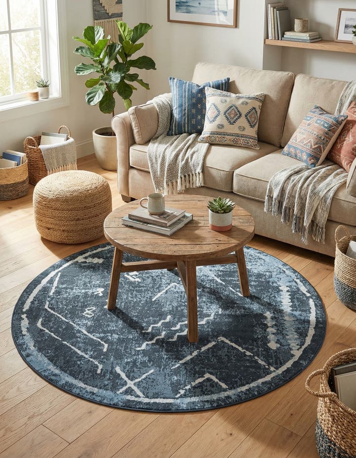 5' 3 x 5' 3 Kamala Washable Round Rug