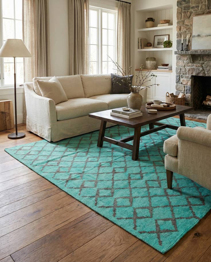Detail image of 6' 1 x 7' 5 Hand Woven Kilim Modern Wool Rug