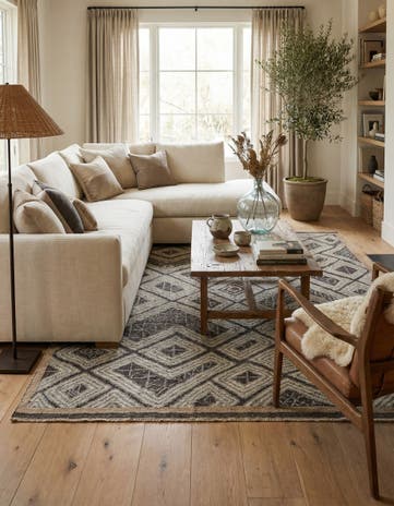 8' x 10' 4 Hand Knotted Darya Wool Rug
