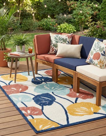 5' 3 x 8' Easy-Clean Belize Indoor / Outdoor Rug