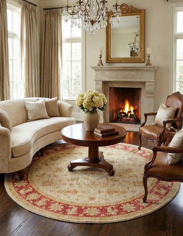 Detail image of 6' 6 x 6' 7 Kaizar Wool Round Rug